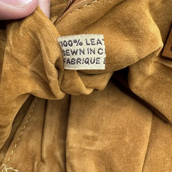 Patricia Nash Bag Womens Medium Dark Brown Suede Bucket Drawstring Fringe - Picture 14 of 16